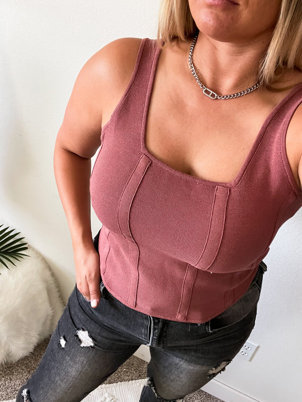 Farrah Panelled Tank [ Brick ]