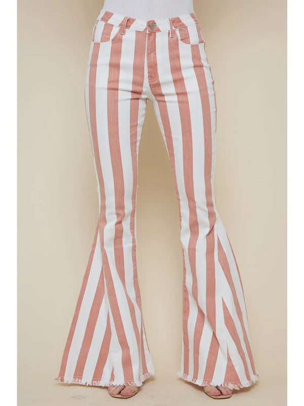 Ashton Striped Flare Denim