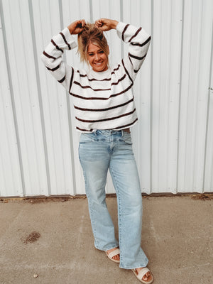 Chocolate Striped Cozy Sweater