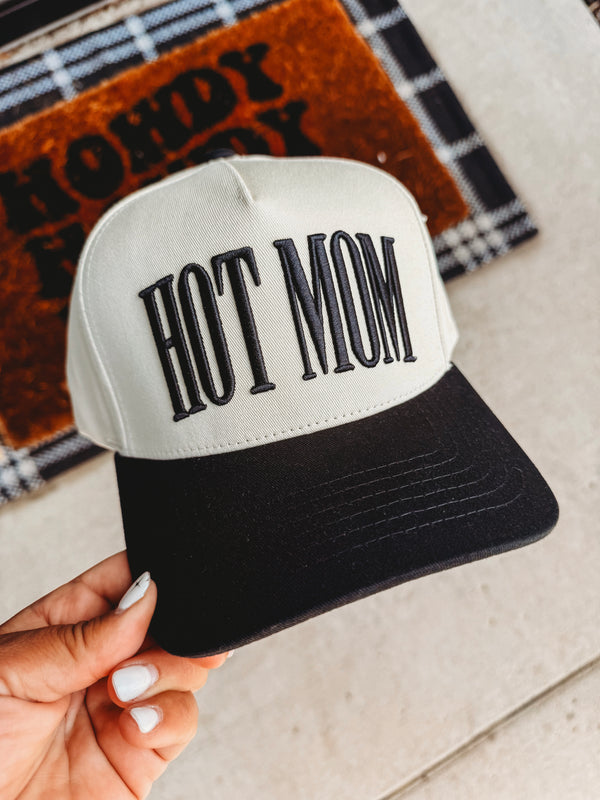 Hot Mom Embroidered Trucker Hat