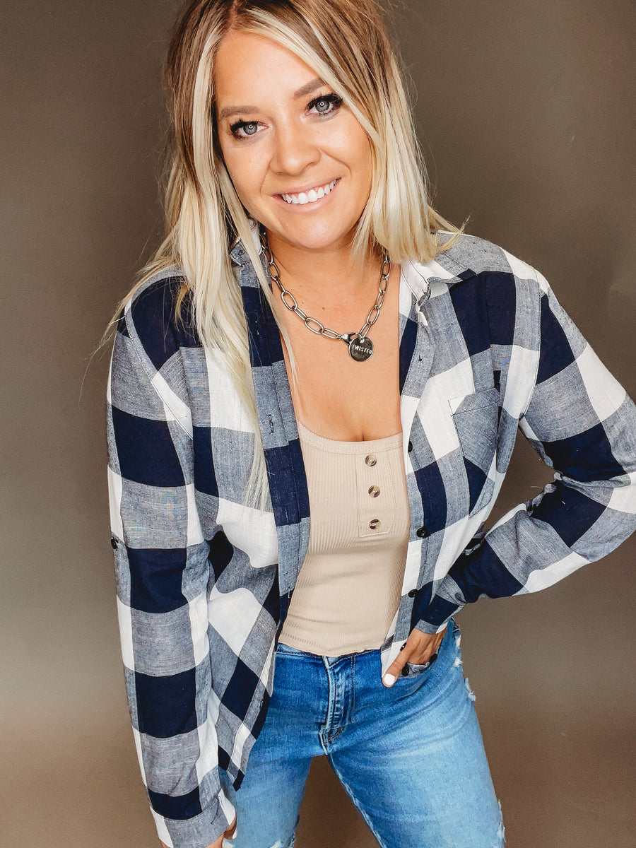 Fate Will Decide Plaid Button Down