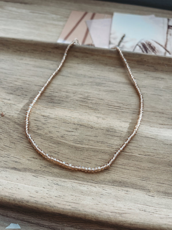 Bronzed Blade Beaded Choker Necklace