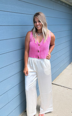 The Hottie Pink Sweater Vest Tank