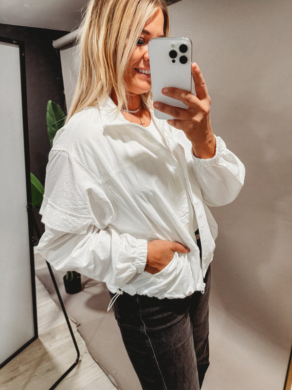 The Good Thing White Windbreaker Jacket