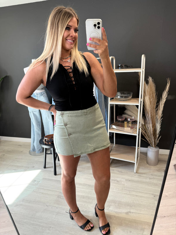 The Cruel Olive Skort