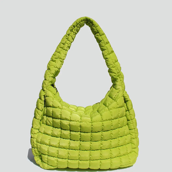 The Cleo Slouchy Quilted Tote [ Lime ]