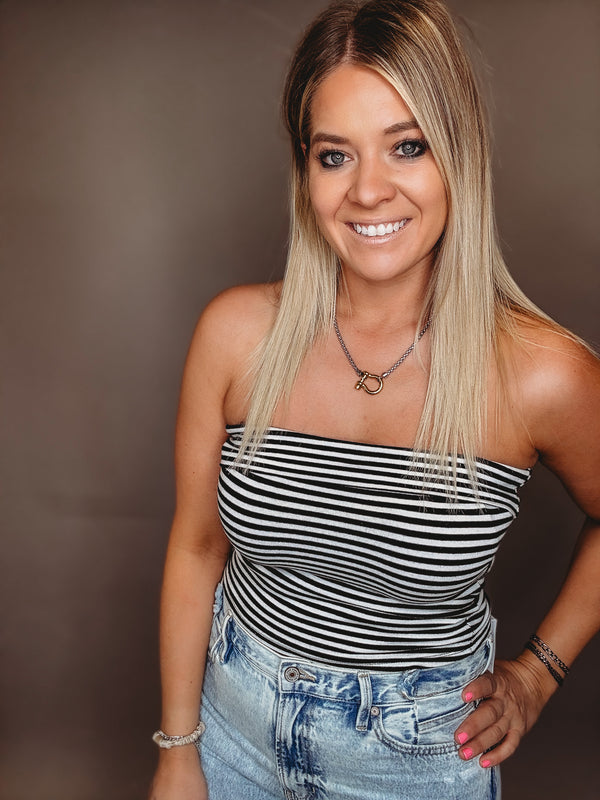 The Drew Striped Tube Top