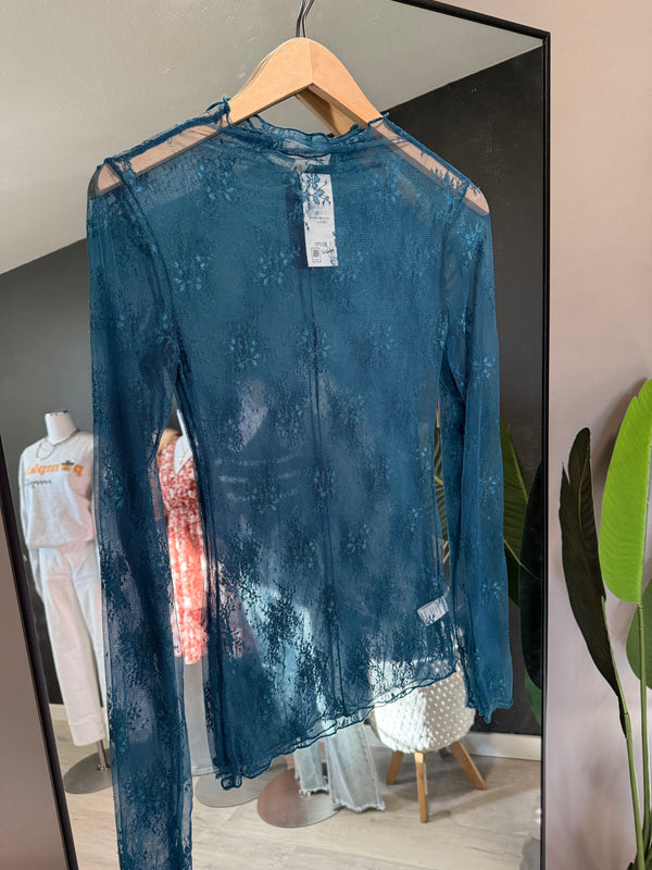 Teal Lace Mesh Top [ small ]