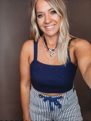 The Dark Night Cropped Sweater Tank