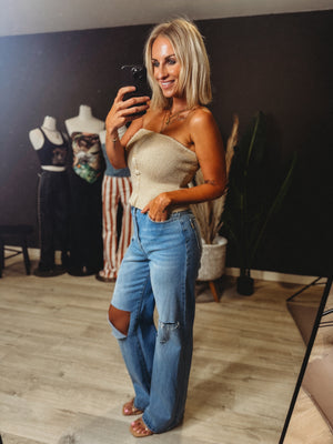 Devon Button Down Tube Top