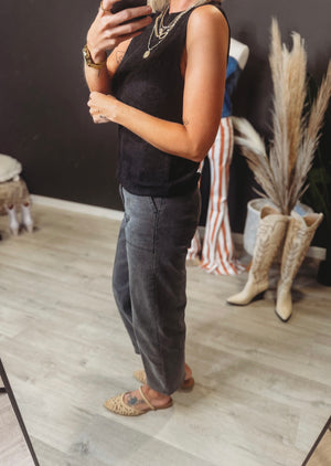 Floral Jaquard Sweater Tank