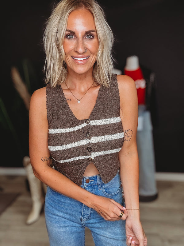Abigaile Striped Sweater Tank