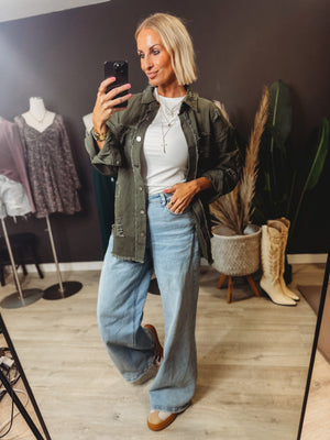 Paityn Denim Jacket [ Olive ]
