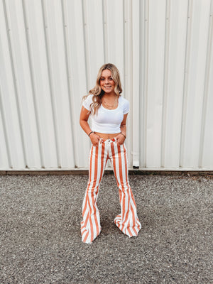 Ashton Striped Flare Denim