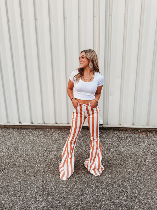 Ashton Striped Flare Denim
