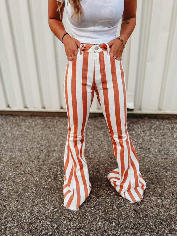 Ashton Striped Flare Denim