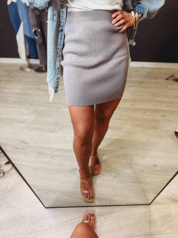 Rae Ribbed Sweater Skirt [ midnight ]