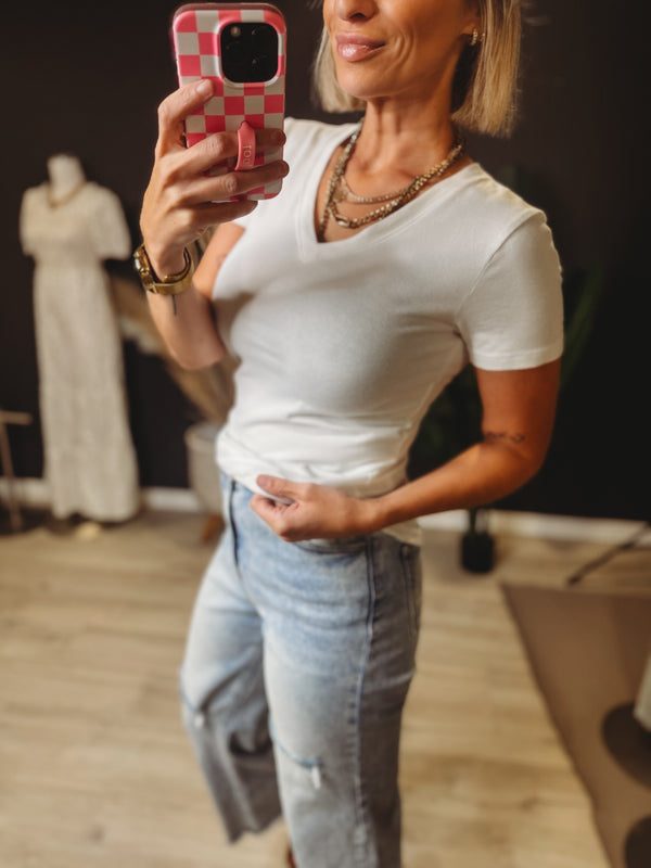 The Zoey Basic V Neck Tee [ 3 Colors ]