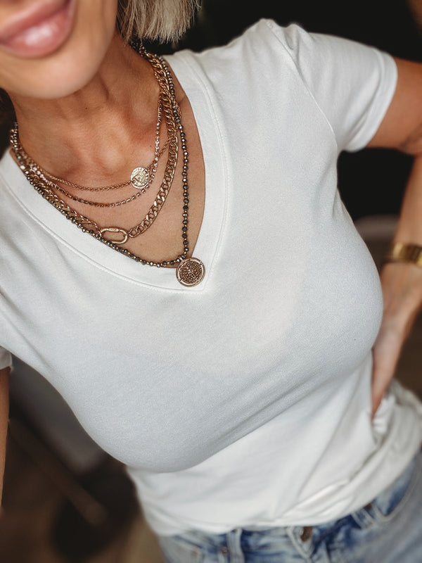 The Zoey Basic V Neck Tee [ 3 Colors ]