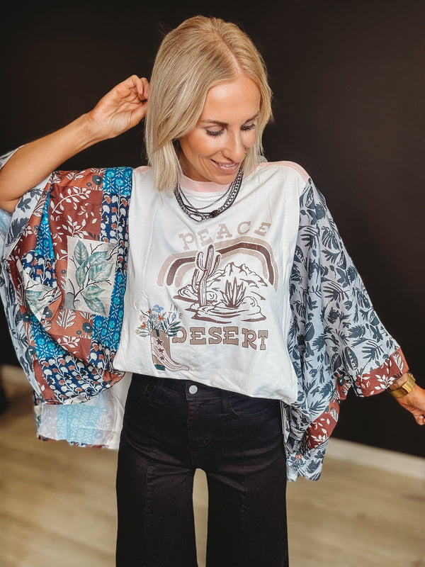 Hayden Asymmetric Patchwork Sleeve Top