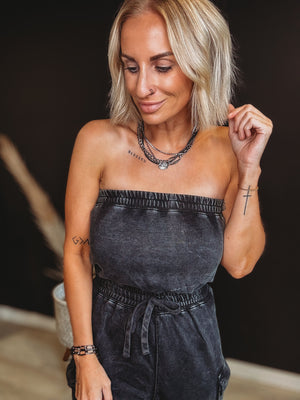 Morgan Washed Tube Top Jumpsuit