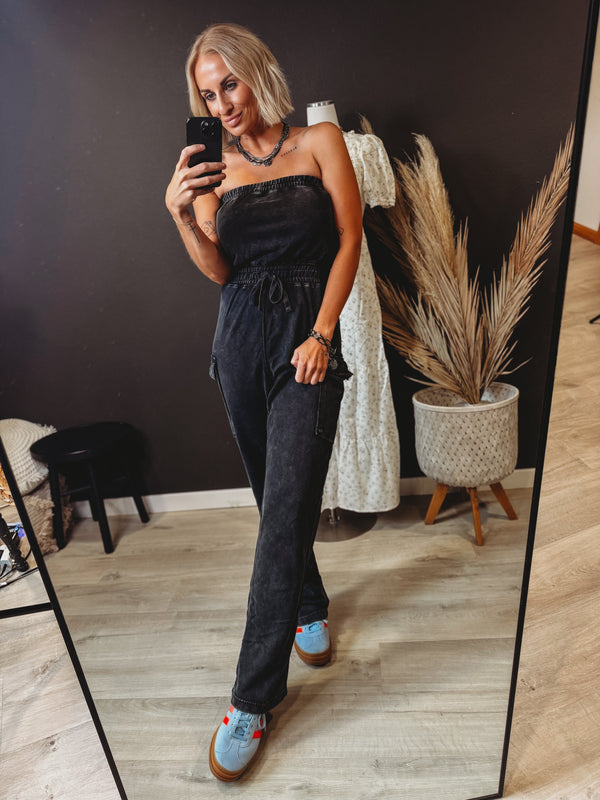 Morgan Washed Tube Top Jumpsuit