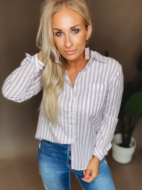 Summer Loving Striped Button Down