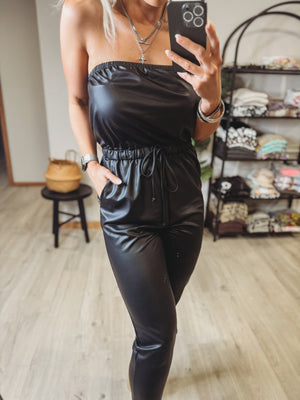 Hagen Leather Jumpsuit [ size small ]