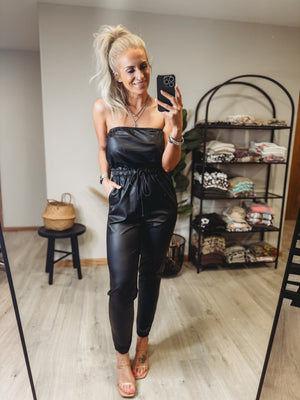 Hagen Leather Jumpsuit [ size small ]