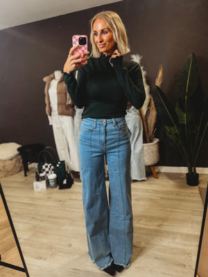 Bixby Mock Neck Top [ Hunter Green ]