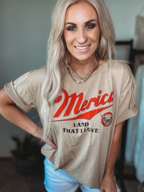 Oversized Merica Graphic Tee