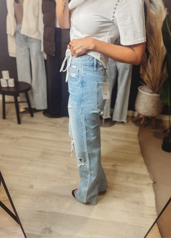 Esme 90s Vintage High Rise Distressed Denim