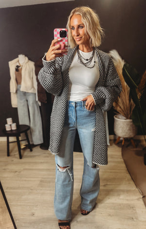 Fallon Herringbone Cardigan [ medium ]