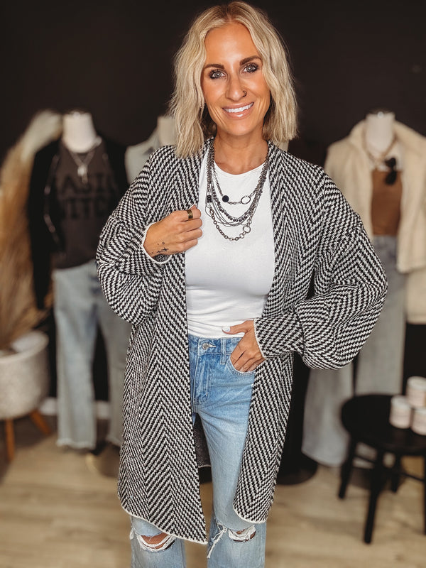 Fallon Herringbone Cardigan