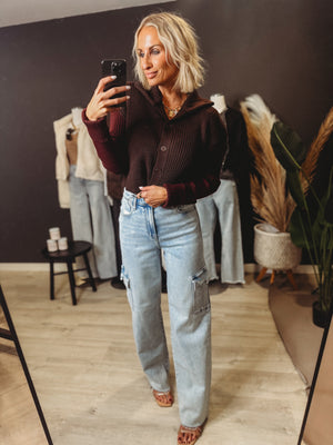 Lilly Contrast Sleeve Cardigan