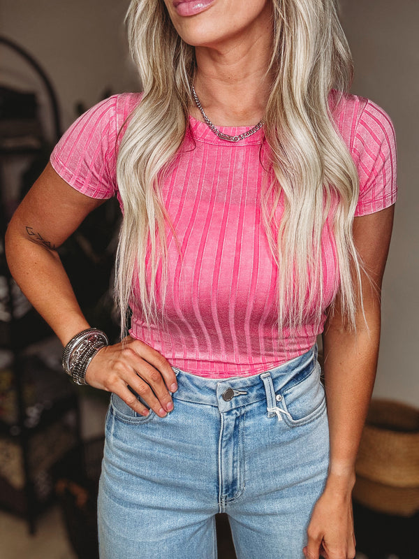 Tula Ribbed Top [ Fuchsia ]