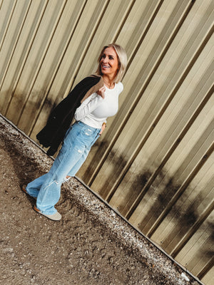 Mia Ribbed Long Sleeve Top [ small ]