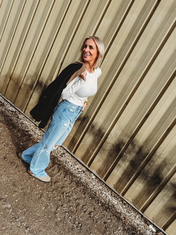 Mia Ribbed Long Sleeve Top