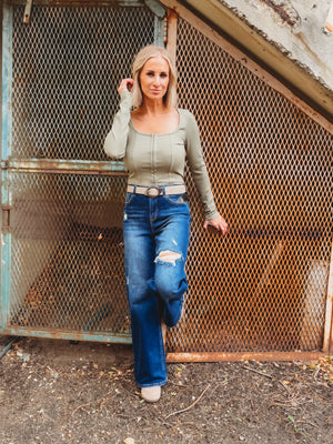 Hadley Long Sleeve Front Hook Top