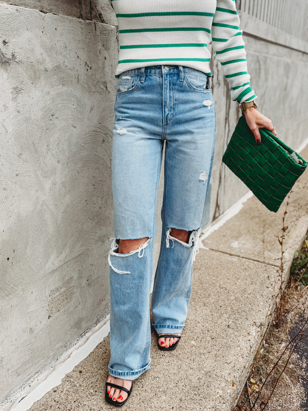 Esme 90s Vintage High Rise Distressed Denim
