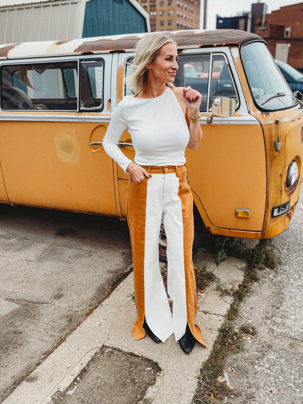 Jane Colorblock Wide Leg Denim