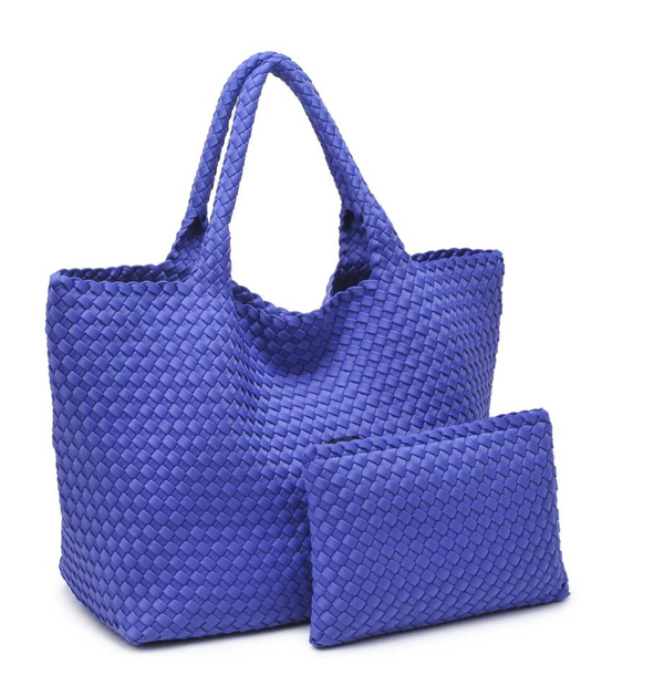 Sky's the Limit Large Blue Tote + Pouch Set