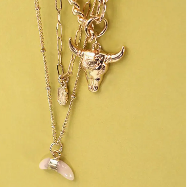 Bull Horn Multi Layer Necklace