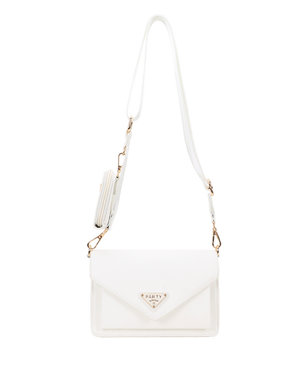 White Party Crossbody Purse + Pouch