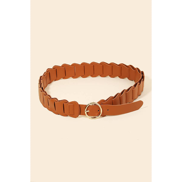 Faux Leather Braid Link Belt