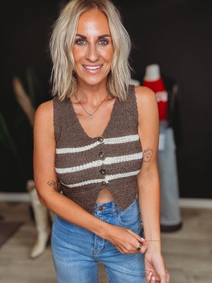 Abigaile Striped Sweater Tank - The Rack Boutique ⚡️