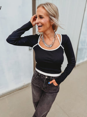 Adira Halter Long Sleeve Top - The Rack Boutique ⚡️