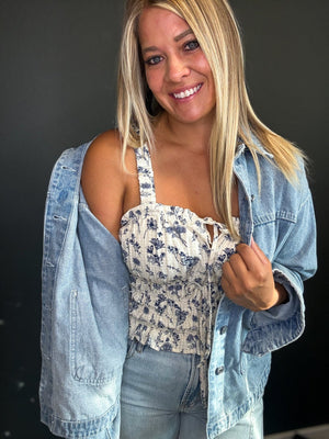 Alyssa Floral Square Neck Tank - The Rack Boutique ⚡️
