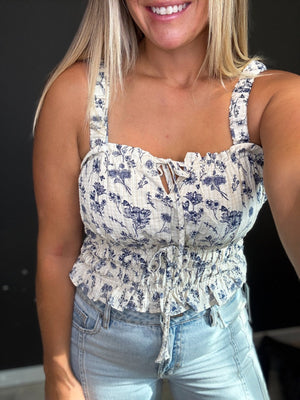Alyssa Floral Square Neck Tank - The Rack Boutique ⚡️