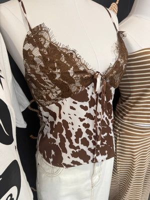 Amira Cow Print Cami Tank - The Rack Boutique ⚡️